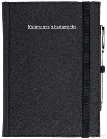 Kalendarz 2024/2025 akademicki A5 Cross z gumką czarny [KALENDARZ]