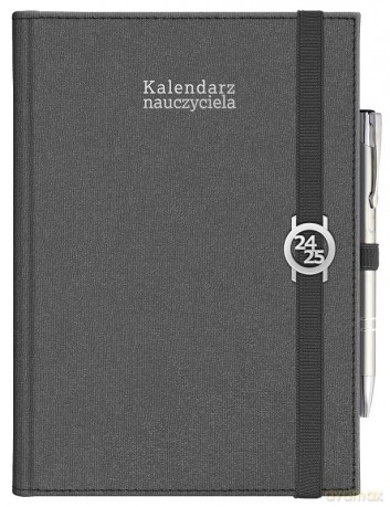 Kalendarz 2024/2025 nauczyciela B5 Kraft z gumką czarny [KALENDARZ]