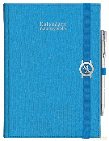 Kalendarz 2024/2025 nauczyciela B5 Kraft z gumką niebieski [KALENDARZ]