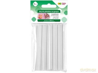 Klej do pistoletu na gorąco Happy Color krystalicznie przezroczysty 11mm x 100mm 6 szt.