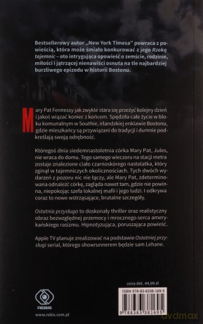 Ostatnia przysługa - Dennis Lehane [KSIĄŻKA]