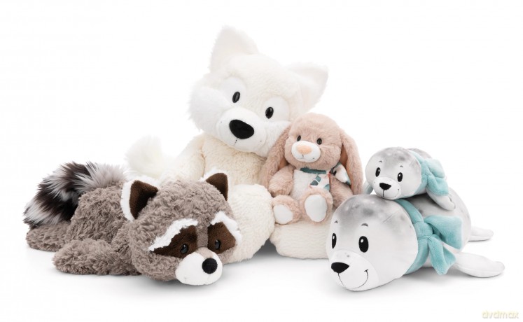 Soft toy polar fox Vanja 50cm dangling GREEN
