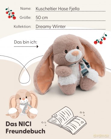 NICI Przytulanka Króliczek Fjella 50cm GREEN