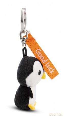 Keyholder penguin Good Luck 5cm on header card GREEN