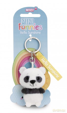 Keyholder panda Hello Sunshine 5cm on header card GREEN
