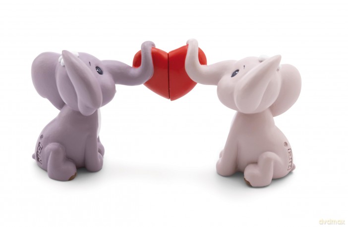 Figurine 2pcs set Love elephant polyresin in gift box
