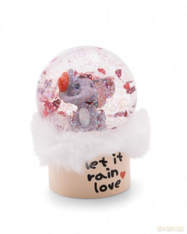 Glitterglobe Love elephant dark grey 6.5cm