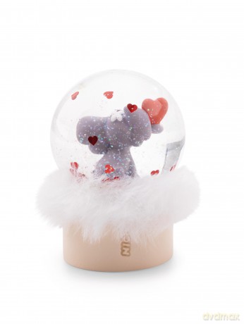 Glitterglobe Love elephant dark grey 6.5cm