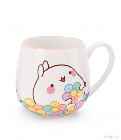 NICI Kubek MOLANG z tęczowym kwiatem 400ml porcelanowy 8x9 cm with banderole