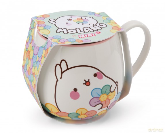 NICI Kubek MOLANG z tęczowym kwiatem 400ml porcelanowy 8x9 cm with banderole