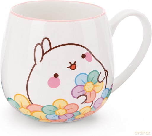NICI Kubek MOLANG z tęczowym kwiatem 400ml porcelanowy 8x9 cm with banderole
