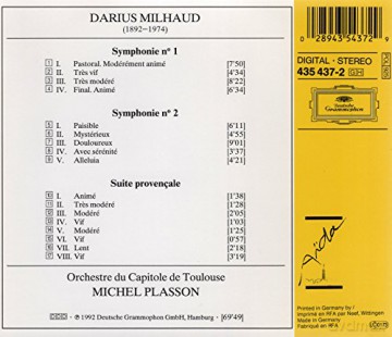 Plasson: Milhaud:Syms 1+2 [CD]