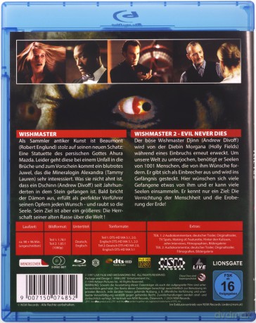 Wishmaster/ Wishmaster 2: Evil Never Dies (Władca życzeń/Władca życzeń 2) [2xBlu-Ray]