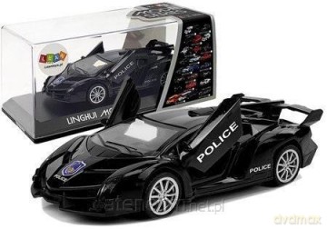 Auto Policja z napędem frykcyjnym dźwięki czarne