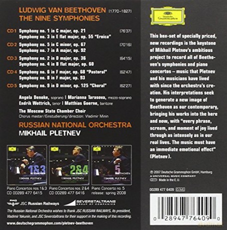 Pletnev,Russ.Nat.Orch.: Beethoven:The Nine Symphonies [5CD]