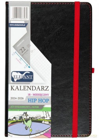 Kalendarz 2024/2026 A5 18M + notes Hip Hop czarny [KALENDARZ]