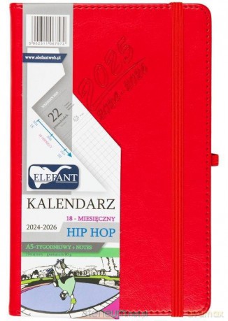 Kalendarz 2024/2026 A5 18M + notes Hip Hop czerw [KALENDARZ]