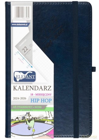 Kalendarz 2024/2026 A5 18M + notes Hip Hop granat [KALENDARZ]