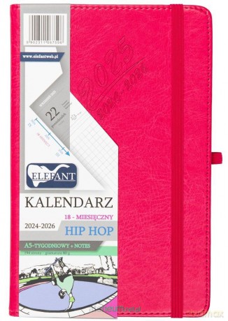 Kalendarz 2024/2026 A5 18M + notes Hip Hop karmaz. [KALENDARZ]