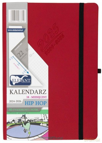 Kalendarz 2024/2026 B5 18M + notes Hip Hop czerw [KALENDARZ]