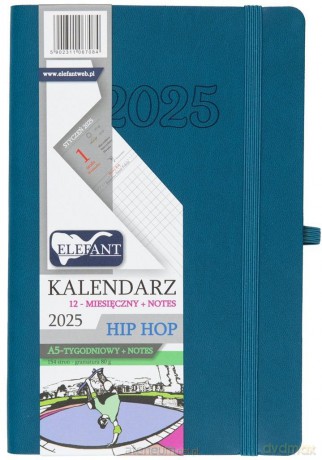 Kalendarz 2025 A5 12M + notes Hip Hop atramentowy [KALENDARZ]