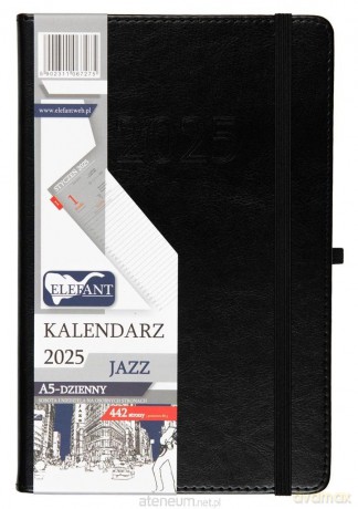 Kalendarz 2025 A5 dzienny Jazz czarny [KALENDARZ]