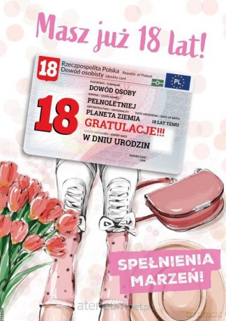 Karnet urodziny 18