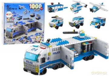 Klocki konstrukcyjne 6w1 Ciężarówka police 1000el [KLOCKI]