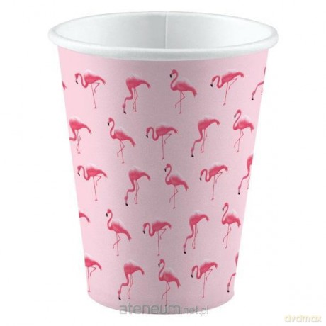 Kubki papierowe flamingi 250ml 8szt
