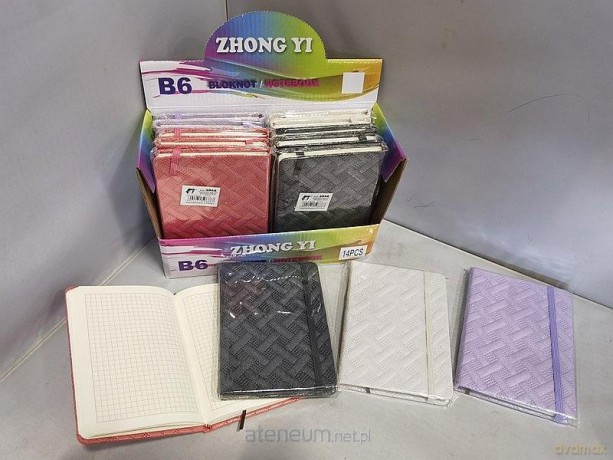 Notes B6 metaliczny z gumką MIX