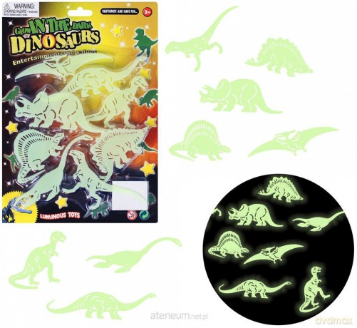 Ozdoby dinozaury fosforyzujące 8szt [FIGURKA]
