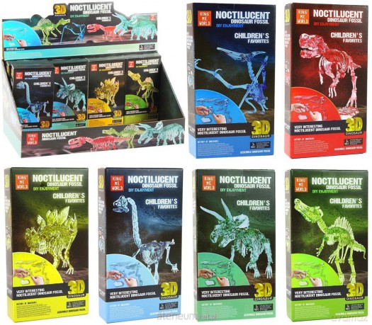 Szkielet dinozaura do składania świecący MIX [FIGURKA]