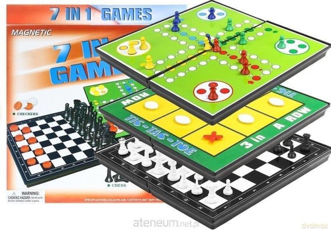 Zestaw gier planszowych 7w1 Ludo Warcaby [GRA PLANSZOWA]