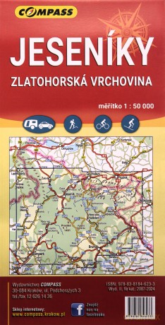 Mapa - Jesioniki, Góry Opawskie 1:50 000