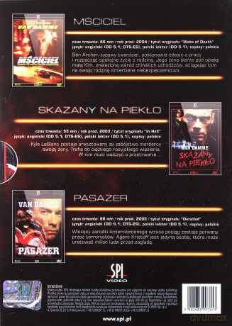 Jean Claude van Damme Kolekcja: Pasażer / Skazany na piekło / Mściciel [3DVD]