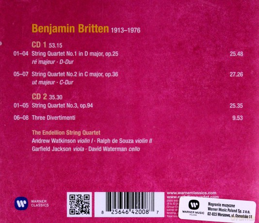 Endellion String Quartet: Britten: String Quartets Nos. 1 - 3, Three Divertimenti [2CD]