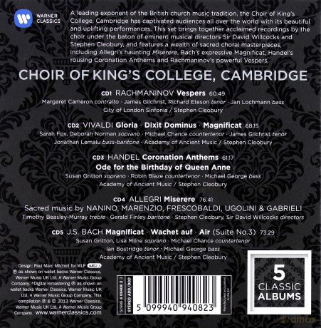 Cambridge King's College Choir: Choir Of King's College Cambridge - 5 Classic Albums [5CD]