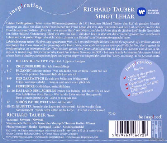 Richard Tauber: Richard Tauber: A Portrait [CD]