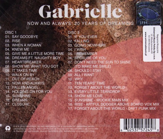 Gabrielle: Now And Always: 20 Years Of Dreaming [2CD]