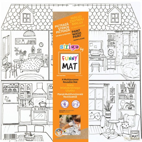 Biała mata Strigo Funny Mat Sweet Home 40x40cm