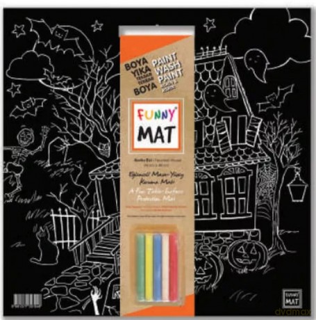 Czarna mata Strigo Funny Mat Halloween 40x40 cm + kreda