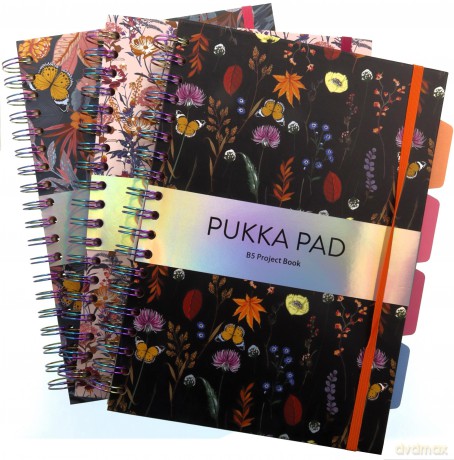 Paczka Kołozeszyt Pukka Pad B5 Project Book Bloom 3 szt mix