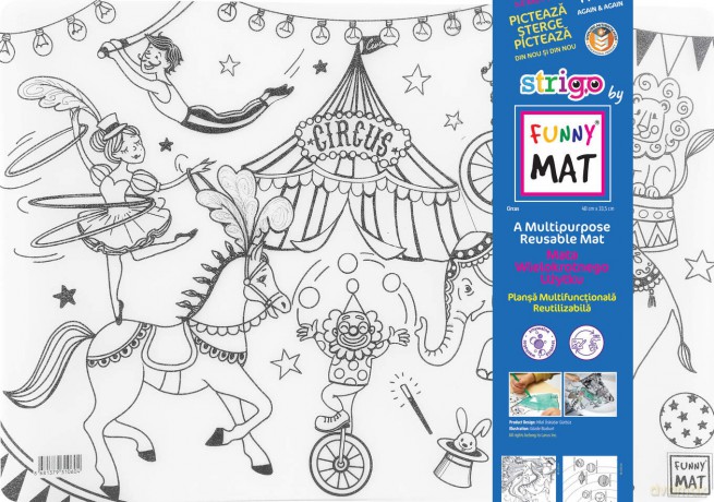 Transparentna mata Strigo Funny Mat Circus 48x33.5 cm