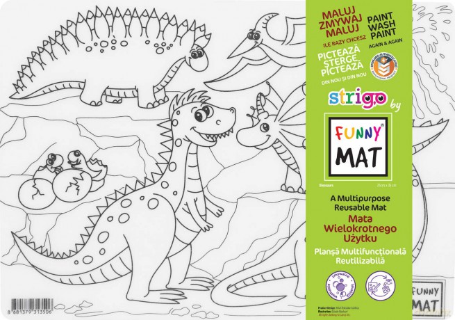 Transparentna mata Strigo Funny Mat Dinozaury 25x35 cm