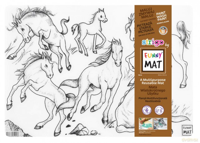 Transparentna mata Strigo Funny Mat Konie 48x33.5 cm