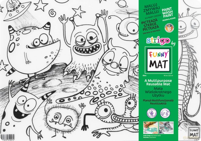 Transparentna mata Strigo Funny Mat Kosmici 48x33,5 cm
