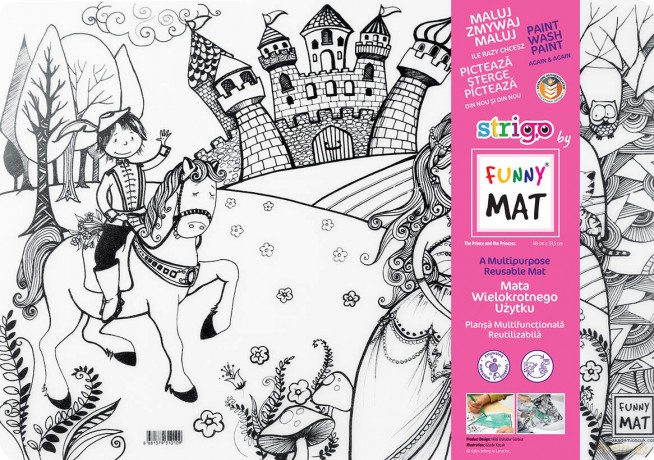 Transparentna mata Strigo Funny Mat Książę i księżniczka 48x33.5 cm
