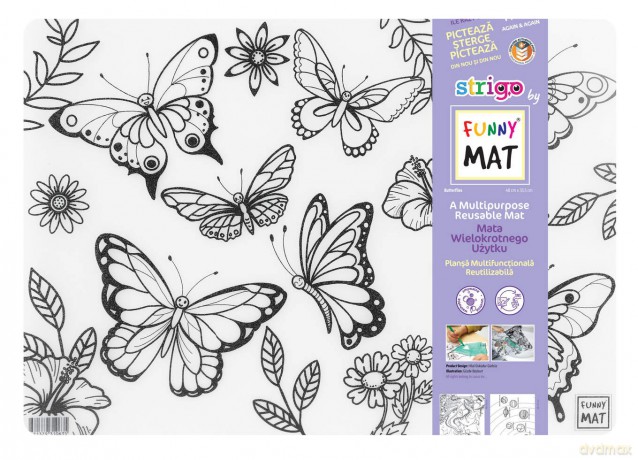 Transparentna mata Strigo Funny Mat Motylki 48x33.5 cm
