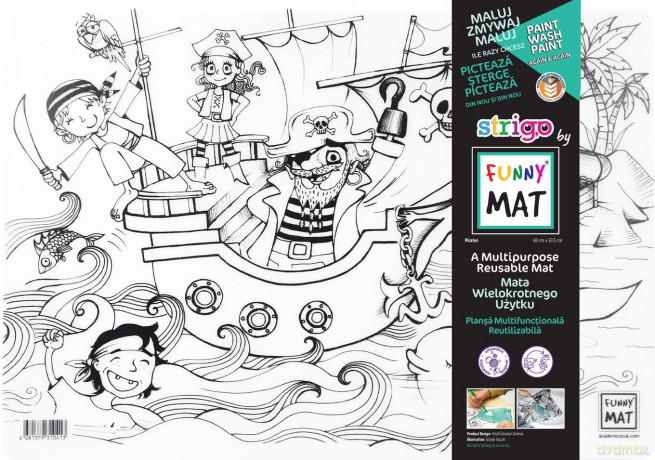 Transparentna mata Strigo Funny Mat Piraci 48x33.5 cm