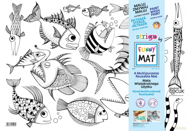 Transparentna mata Strigo Funny Mat Piranie 48x33.5 cm